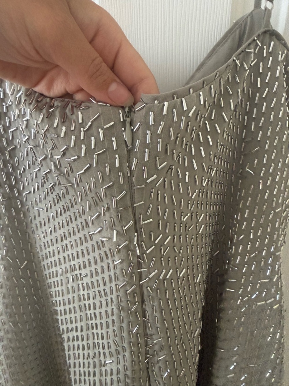 Zara Silver Sequin Mini Slip Dress - Picture 4 of 6